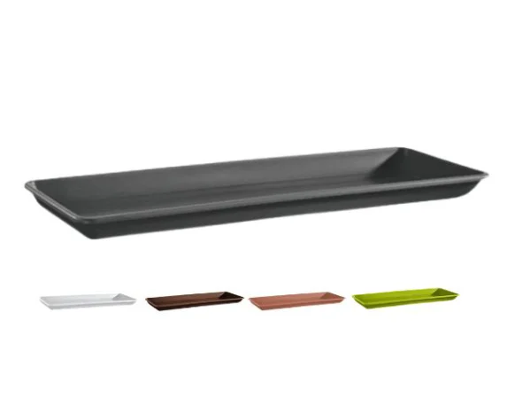 Sottovaso rettangolare Naxos in plastica – Floralgarden