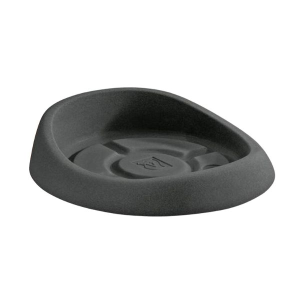 Sottovaso rotondo genesis incastro clip-on per vaso genesis colore antracite scuro tondo su sfondo bianco.