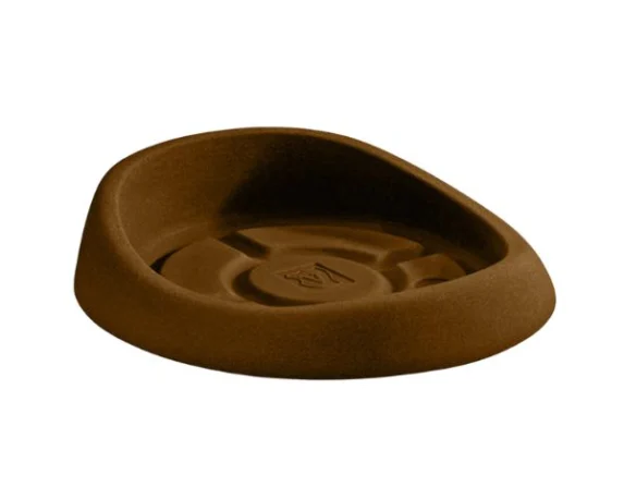 Sottovaso rotondo genesis incastro clip-on per vaso genesis colore bronzo antico tondo su sfondo bianco.