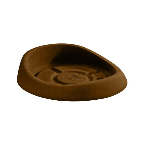Sottovaso rotondo genesis incastro clip-on per vaso genesis colore bronzo antico tondo su sfondo bianco.