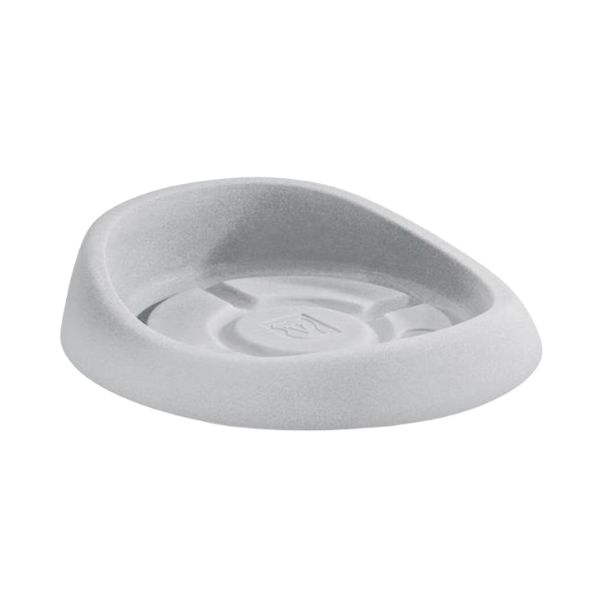 Sottovaso rotondo genesis incastro clip-on per vaso genesis colore grigio perla tondo su sfondo bianco.