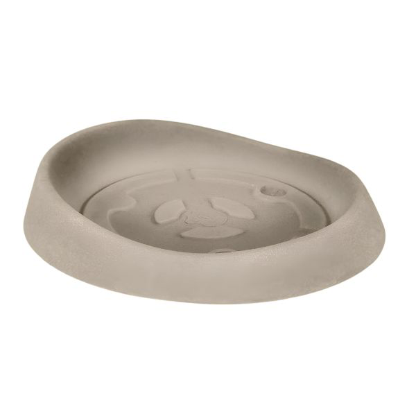 Sottovaso rotondo genesis incastro clip-on per ciotola genesis colore tortora tondo su sfondo bianco.
