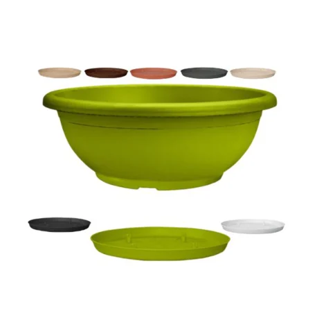 Vaso naxos con sottovaso colori assortiti su sfondo bianco.