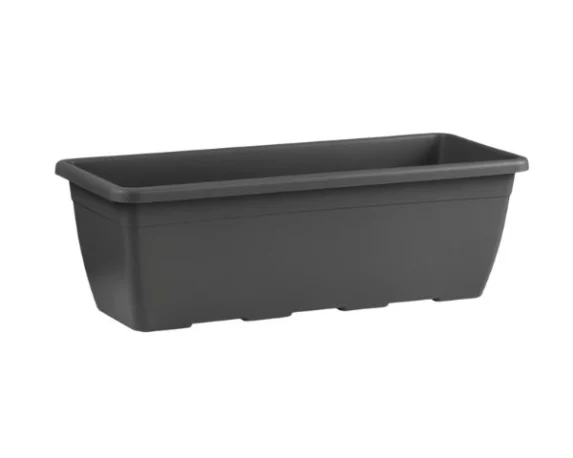 Vaso rettagolare naxos colore antracite scuro su sfondo bianco.