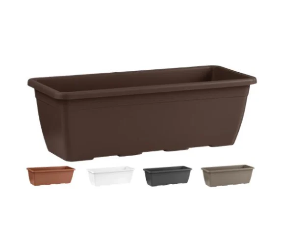 Vaso rettangolare Naxos in plastica – Floralgarden