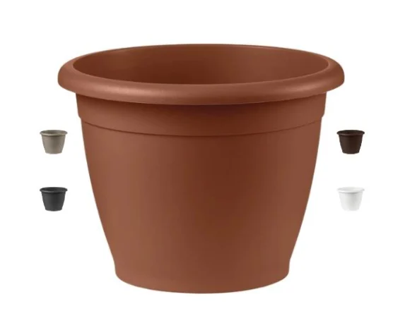 Vaso rotondo Naxos in plastica – Floralgarden