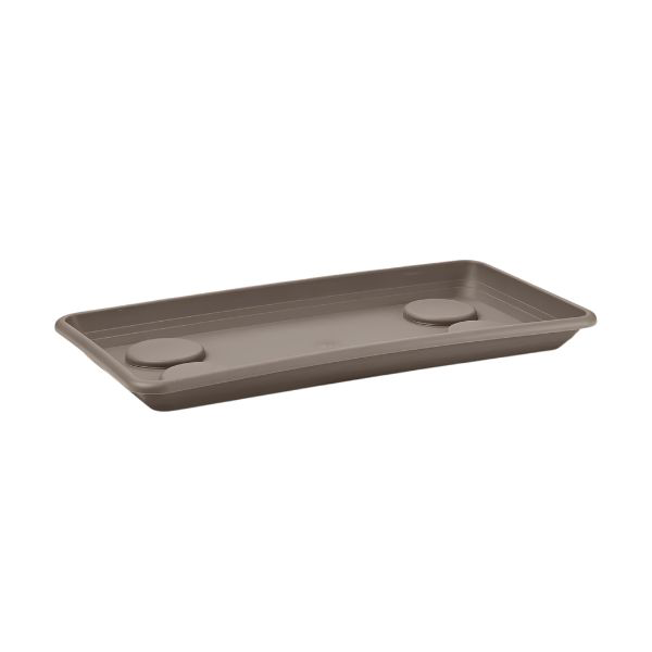 Sottovaso rettangolare anthea colore tortora, su sfondo bianco.