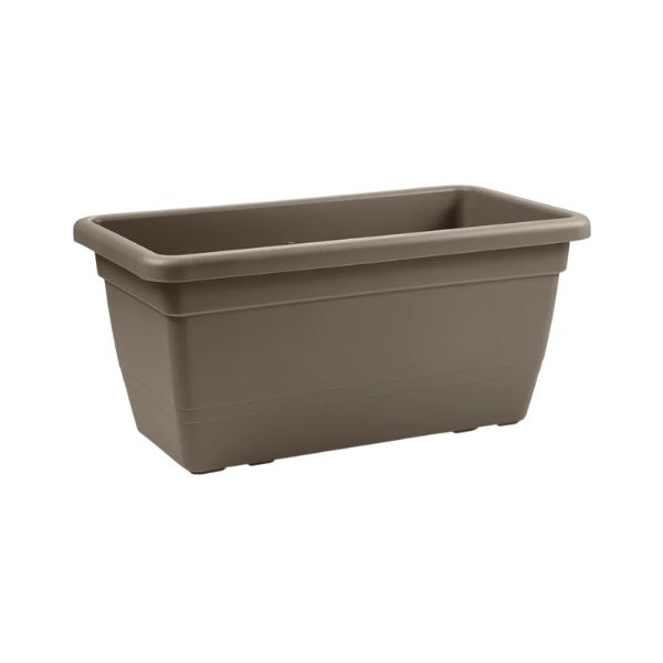 Vaso rettangolare Anthea colore tortora su sfondo bianco