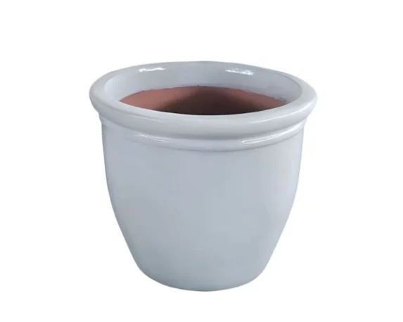 Vaso rotondo in ceramica smaltata ‘Nordic Rim’ – Floralgarden