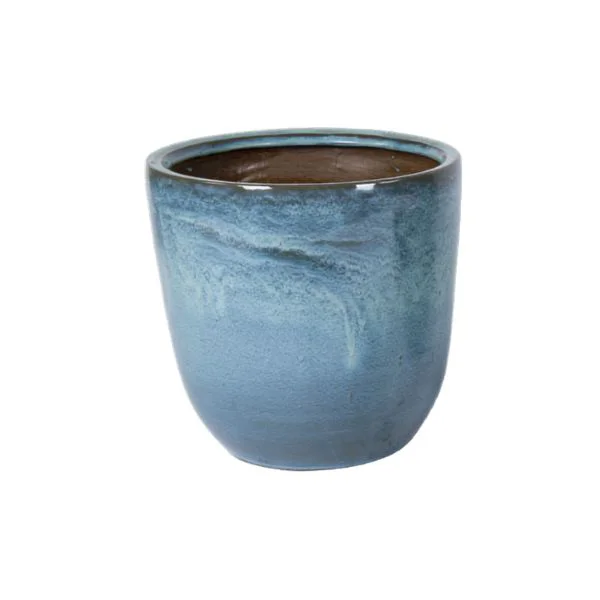 Vaso Decorativo Rotondo Grace Bullet in Ceramica Smaltata colore celadon su sfondo bianco