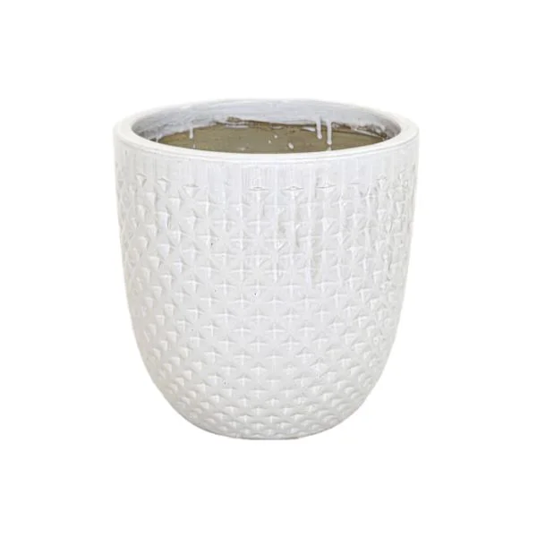 vaso decorativo-rotondo grace bullet wyber ceramica-smaltata colore bianco su sfondo bainco