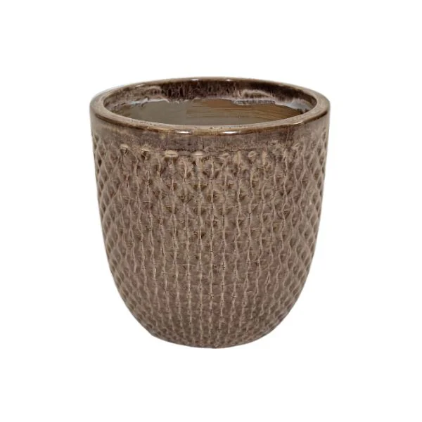 vaso decorativo-rotondo grace bullet wyber ceramica-smaltata colore taupe naturale su sfondo bianco
