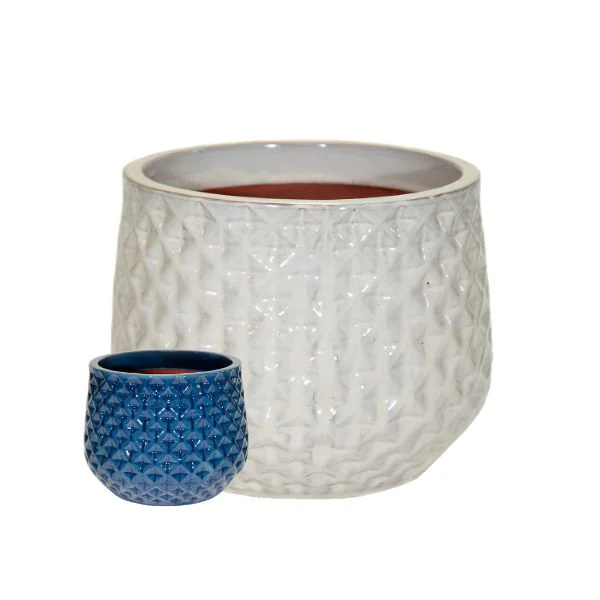 Vaso Decorativo Rotondo Portly CdL Wyber in Ceramica Smaltata in diversi colori e misure su sfondo bianco.