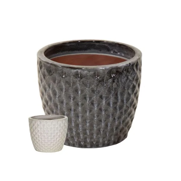 vaso decorativo rotondo portly egg wyber ceramica smaltata in diversi colori e misure su sfondo bianco