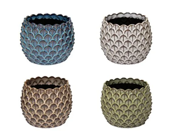 Vaso Decorativo Rotondo Boheme Scale in Ceramica Smaltata Mix Color (1 pz)- Floralgarden
