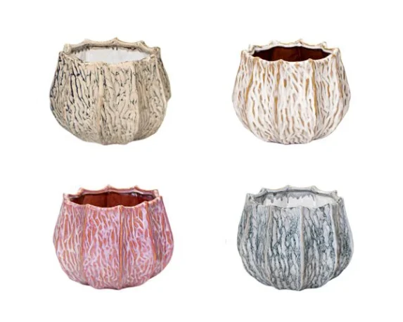 Vaso Decorativo Rotondo Fave Callas in Ceramica Smaltata Mix Color (1 pz)- Floralgarden