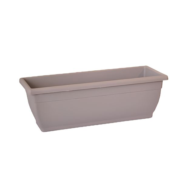 Vaso rettangolare balconetta della vasar collezione Olimpo modello Venere colore tortora su sfondo bianco