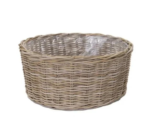 Cesta coprivaso rotonda senza manici in rattan EviCilinder Low – FloralGarden