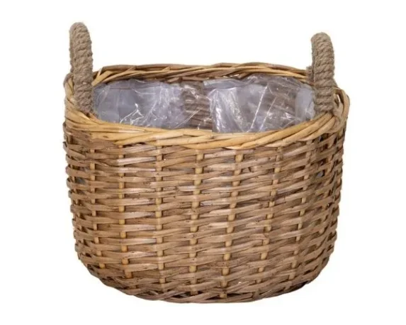 Cesta coprivaso con manici ovale CrossBasketOval in salice intrecciato – FloralGaden