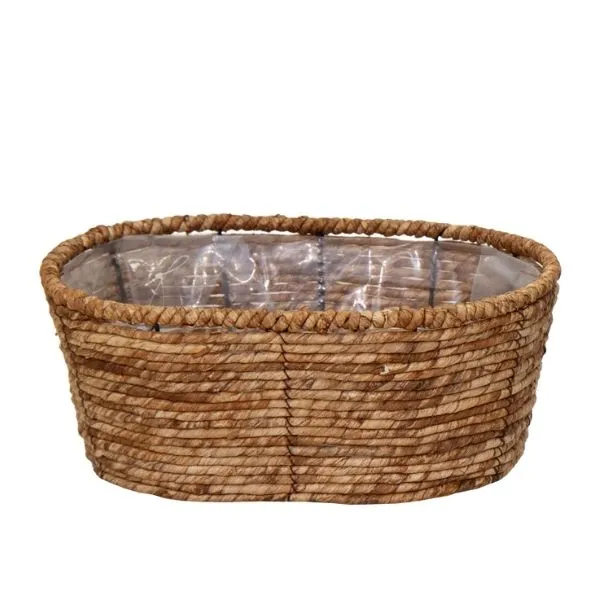 Cesta GalaLoft Oval in canna naturale intrecciata senza manici. Su Floral Garden: fodera impermeabile inclusa e 3 misure disponibili fino a L36 cm!