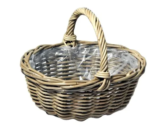 Cesta coprivaso ovale con manici in rattan Harvest Kubu – FloralGarden