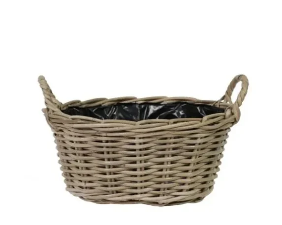 Cesta coprivaso ovale con manici in rattan LanaHigh Tapered – FloralGarden