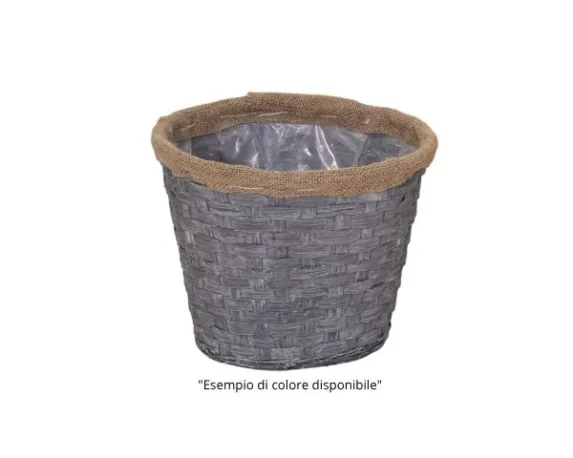 Fodera impermeabile interna e bordo in juta! Scopri la cesta rotonda Bando Bamboo D23 su Floral Garden nelle varianti Lavanda Spento, Rosa Confetto e Rosa Cipria.