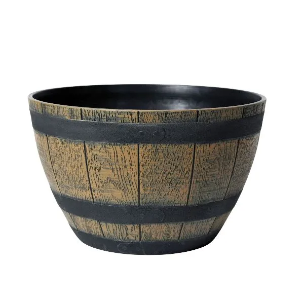 Fodera impermeabile interna e design a mezza botte! Scopri la cesta Barrel Bowl in fibra naturale di Floral Garden, in 2 misure fino a D50.5.