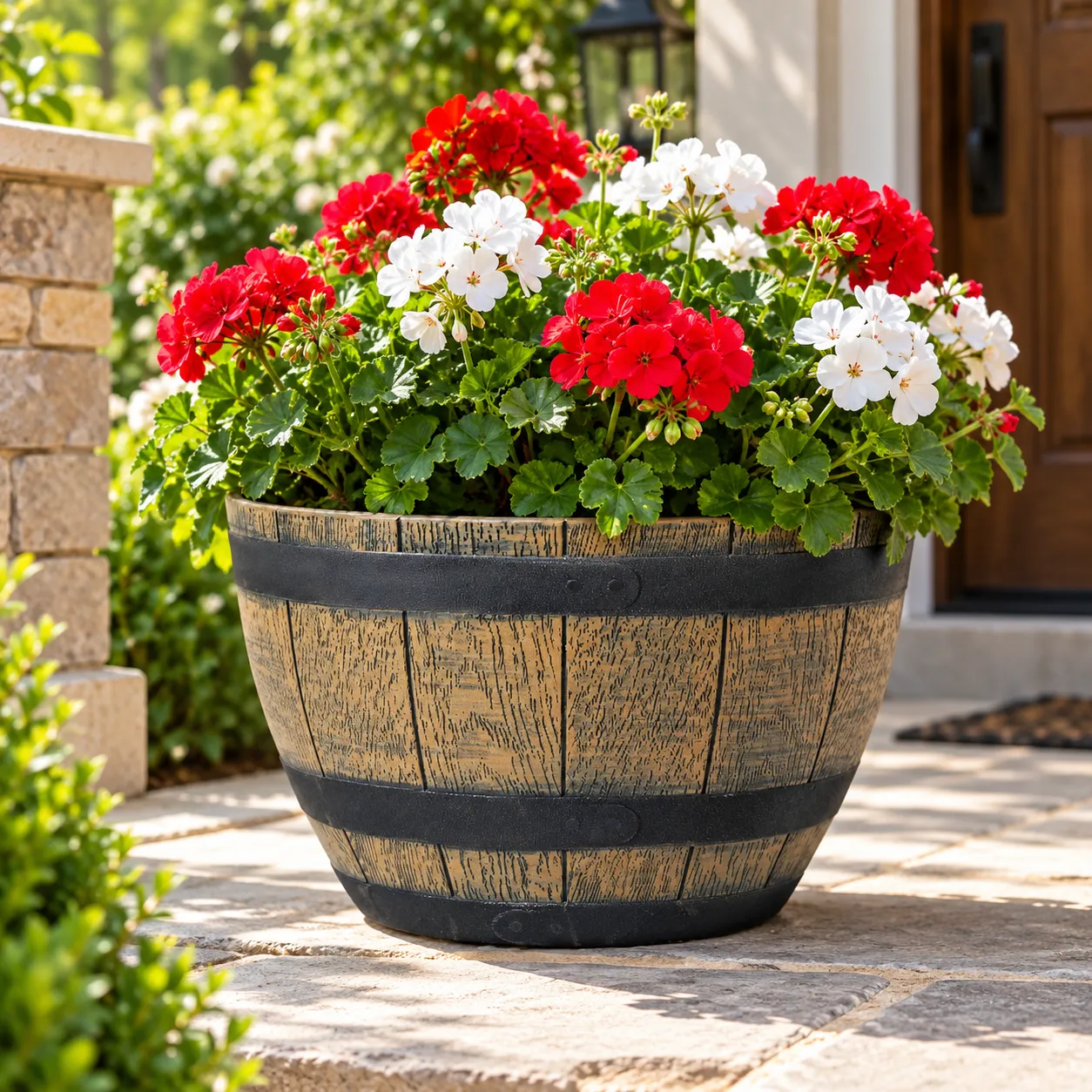 Fodera impermeabile interna e design a mezza botte! Scopri la cesta Barrel Bowl in fibra naturale di Floral Garden, in 2 misure fino a D50.5.