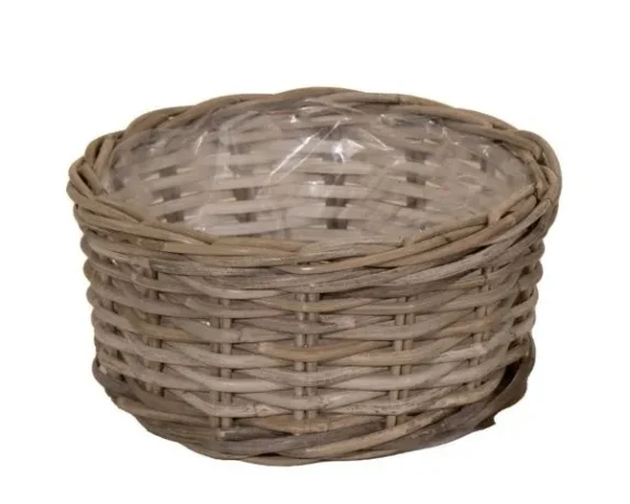 Cesta coprivaso rotonda senza manici in rattan Eviround Low BH – FloralGarden