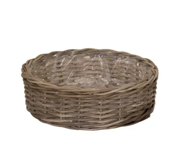 Cesta coprivaso rotonda senza manici in rattan Eviround Low BL – FloralGarden