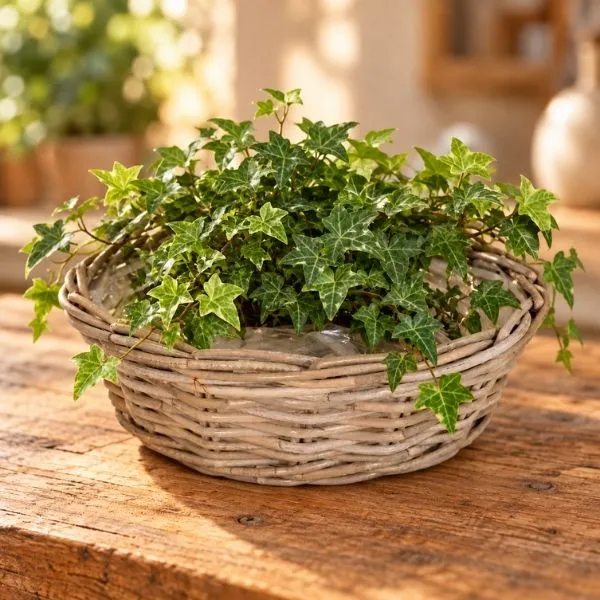 Cesta Ciotola EviRound LowB in rattan intrecciato senza manici. Su Floral Garden: fodera impermeabile interna e fondo stretto in 4 misure rotonde!