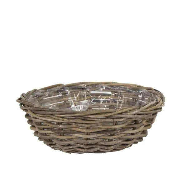 Fodera impermeabile interna e 3 misure rotonde ribassate fino a D45! Scopri la cesta LauraLow B in rattan intrecciato senza manici su Floral Garden.