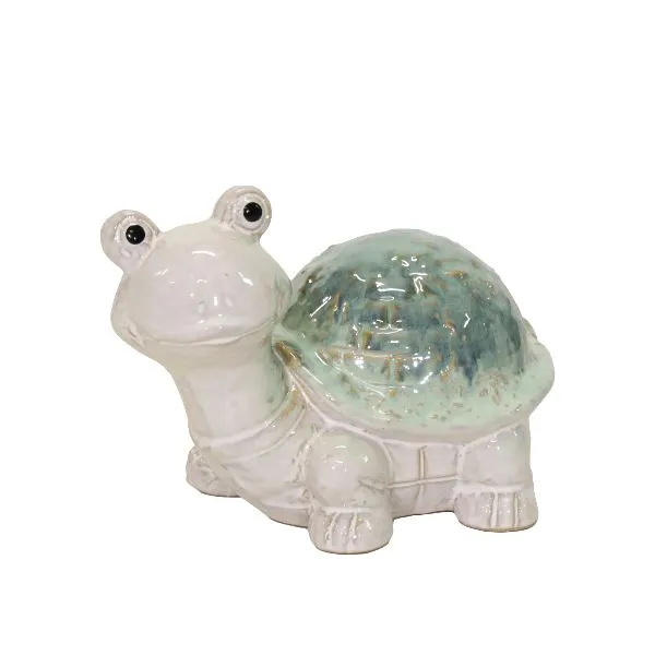 Guscio verde giada e finitura vetrificata lucida! Scopri la simpatica tartaruga decorativa NinaTurtle in ceramica di Floral Garden in 3 misure fino a L21.5.