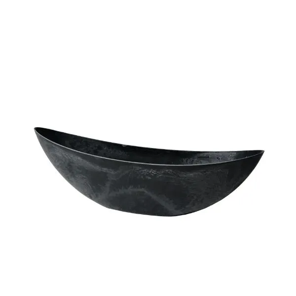 Vaso Cachepot a Barca BrightBoat in plastica strutturata. Su Floral Garden: esclusivo design a mezza luna senza foro, perfetto per davanzali e interni!