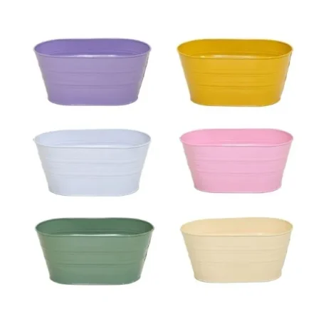 vaso-decorativo-ovale-beapcoval-metallo-mix-color-floralgarden-600×600 Vaso Cachepot Ovale BeaPcOval in metallo. Su Floral Garden: colorato design a vaschetta senza foro, ideale per davanzali e interni in mix color!