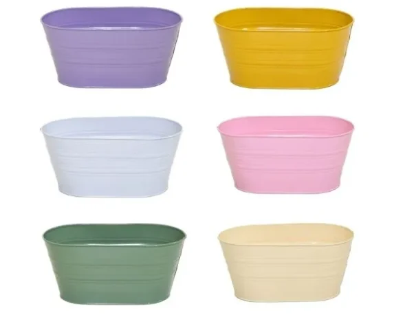 Vaso decorativo ovale BeaPcOval in metallo (1pz) mix color – FloralGarden