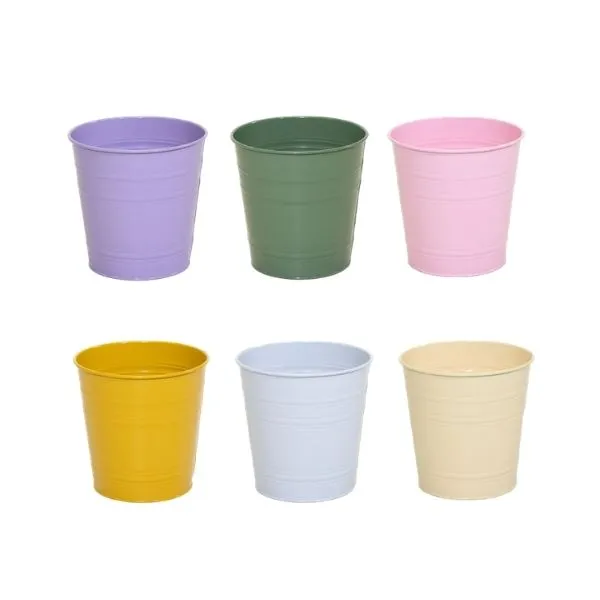 Vaso Cachepot Rotondo BeaPcPot in metallo. Su Floral Garden: colorato design cilindrico senza foro, ideale per interni e davanzali in mix color!