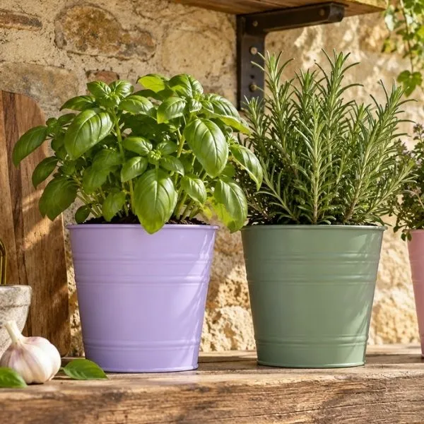 Vaso Cachepot Rotondo BeaPcPot in metallo. Su Floral Garden: colorato design cilindrico senza foro, ideale per interni e davanzali in mix color!