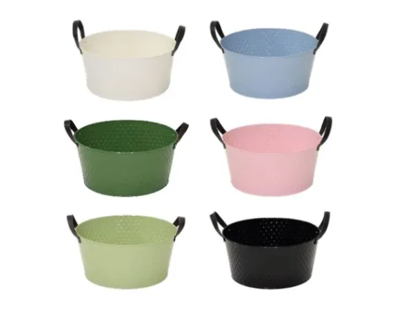 Vaso decorativo rotondo con manici in metallo DerbyRlow (1pz) mix color – FloralGarden