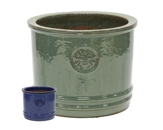 Vaso decorativo rotondo GlazedBumble Bee Cylinder ceramica smaltata – Floral Garden