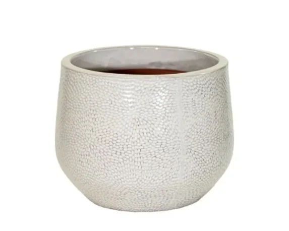 Vaso decorativo rotondo PortlyCld Dimples in ceramica smaltata – FloralGarden