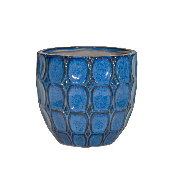 Vaso Cachepot Mignon VivaEgg in ceramica smaltata. Su Floral Garden: esclusivo design a nido d'ape senza foro D8 cm, ideale per mini succulente!