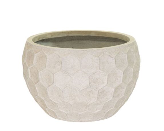 Vaso decorativo rotondo YaraBowlLow in fibra di argilla – Floralgarden